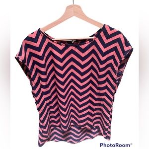 Womens Pink & Blue Blouse